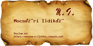 Mocsári Ildikó névjegykártya